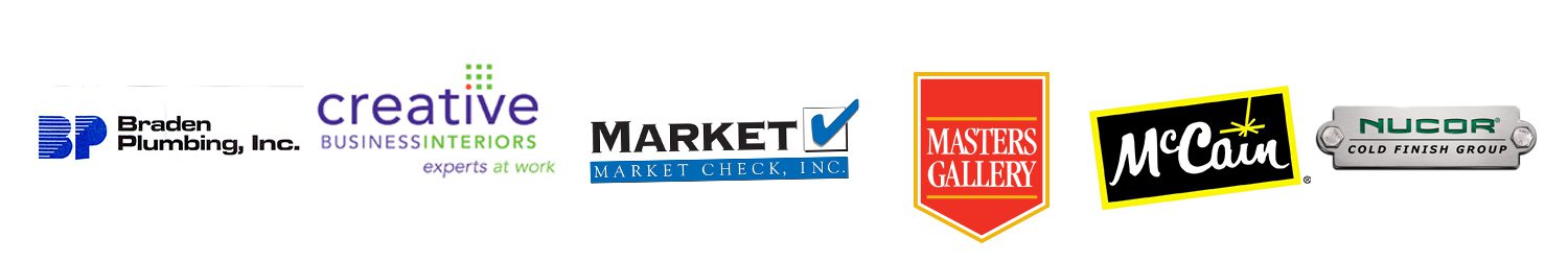 Braden Plumbing, Creative Business Interiors, Market Check, Inc., Masters Gallery Foods, McCain Foods, Nucor Cold Finish Wisconsin